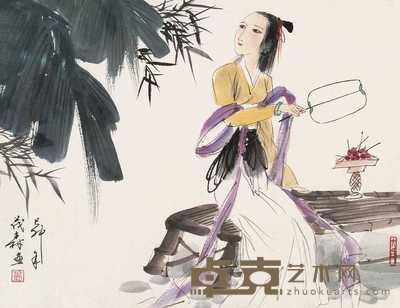 盖茂森 仕女 镜心 31×40cm